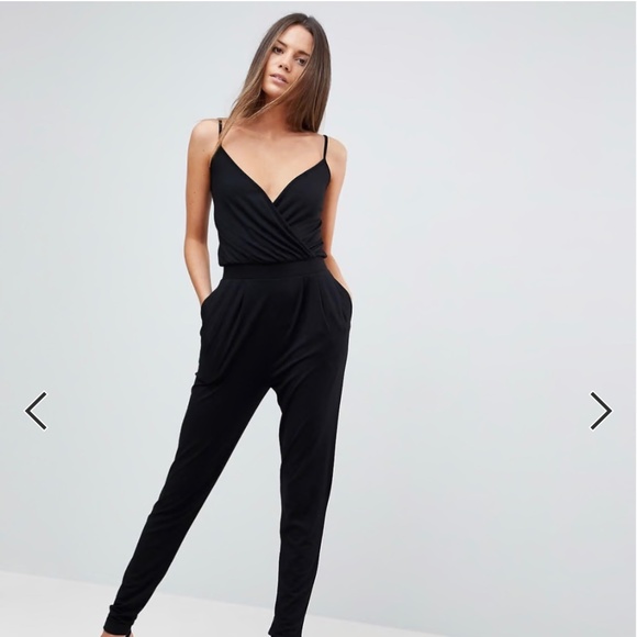ASOS DESIGN Tall Cami Wrap Jumpsuit with Peg Leg - Picture 3 of 7
